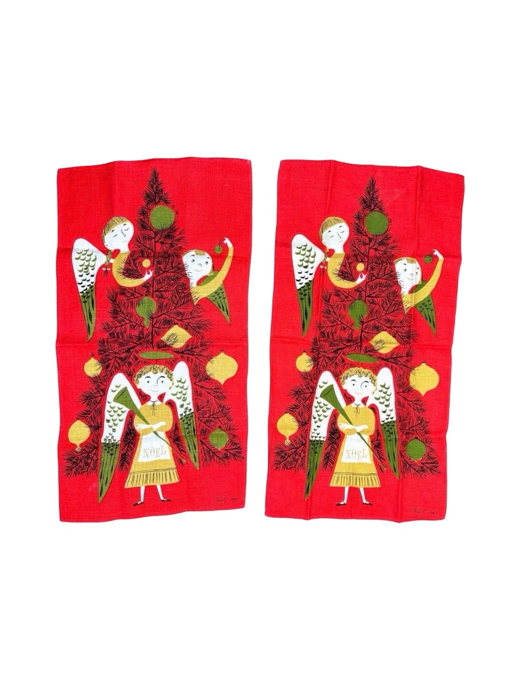 Fallani & Cohn Linen Tammis Keefe Holiday Decorative Dish / Tea Towel
